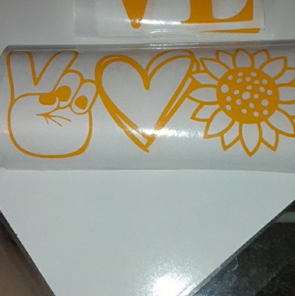 Peace love and sunflower car decal